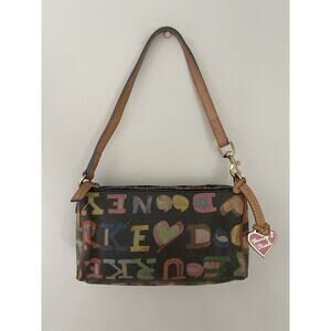 Dooney And Bourke Mini Barrel Bag Scribble Multicolor Monogram Y2K Vintage